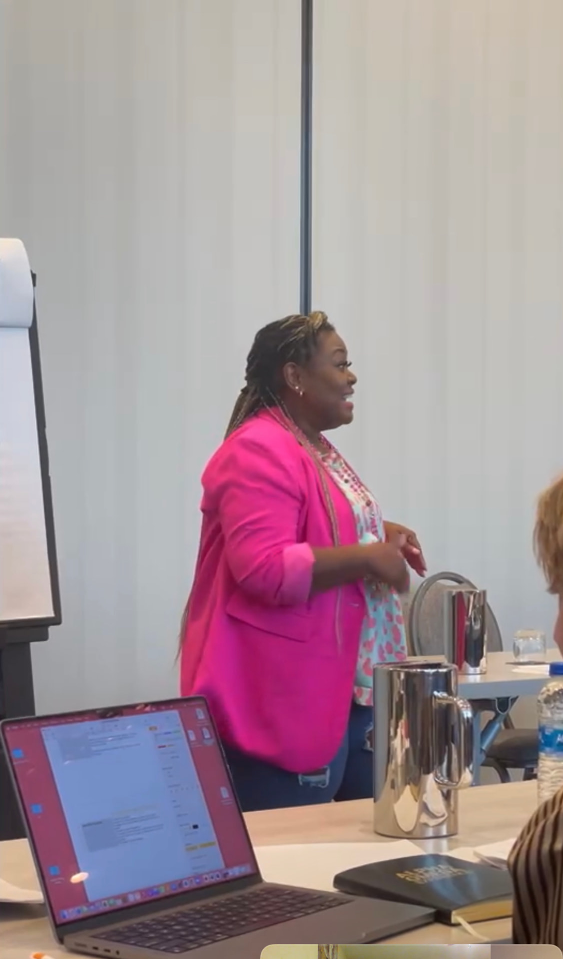 Dr. Carolyn leading a hands-on business workshop